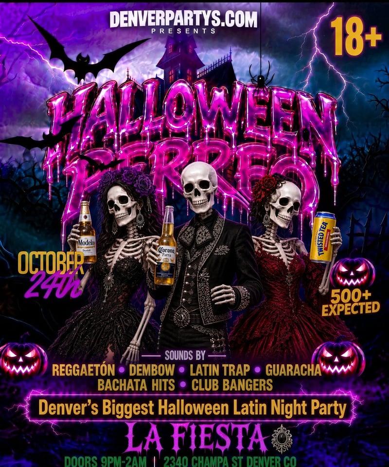 Halloween Perreo Latin Nights Party 18+ Flyer
