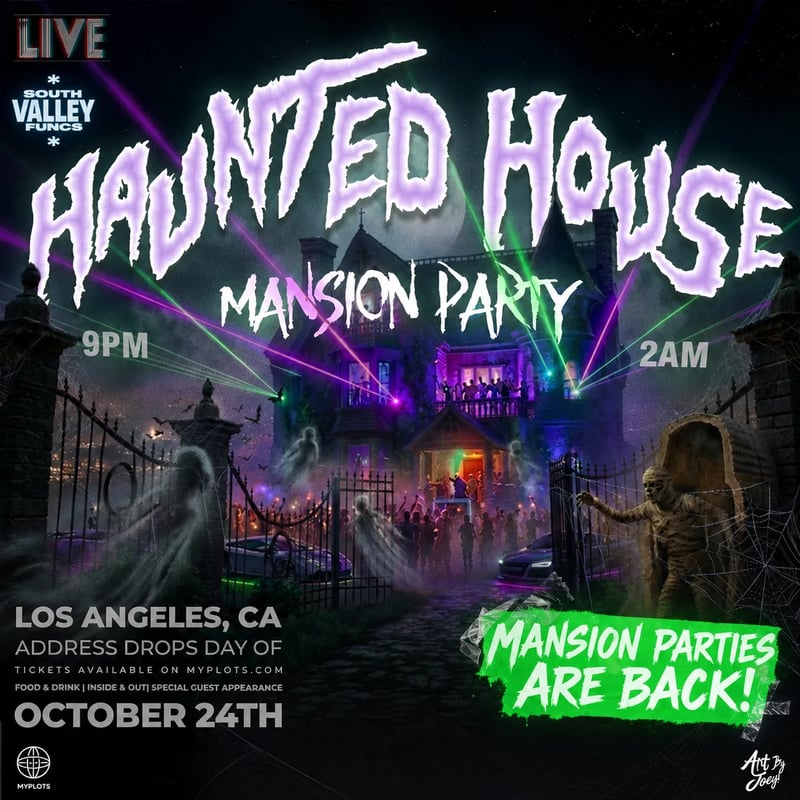 🏚️ HAUNTED HOUSE MANSION PARTY 🏚️ Flyer