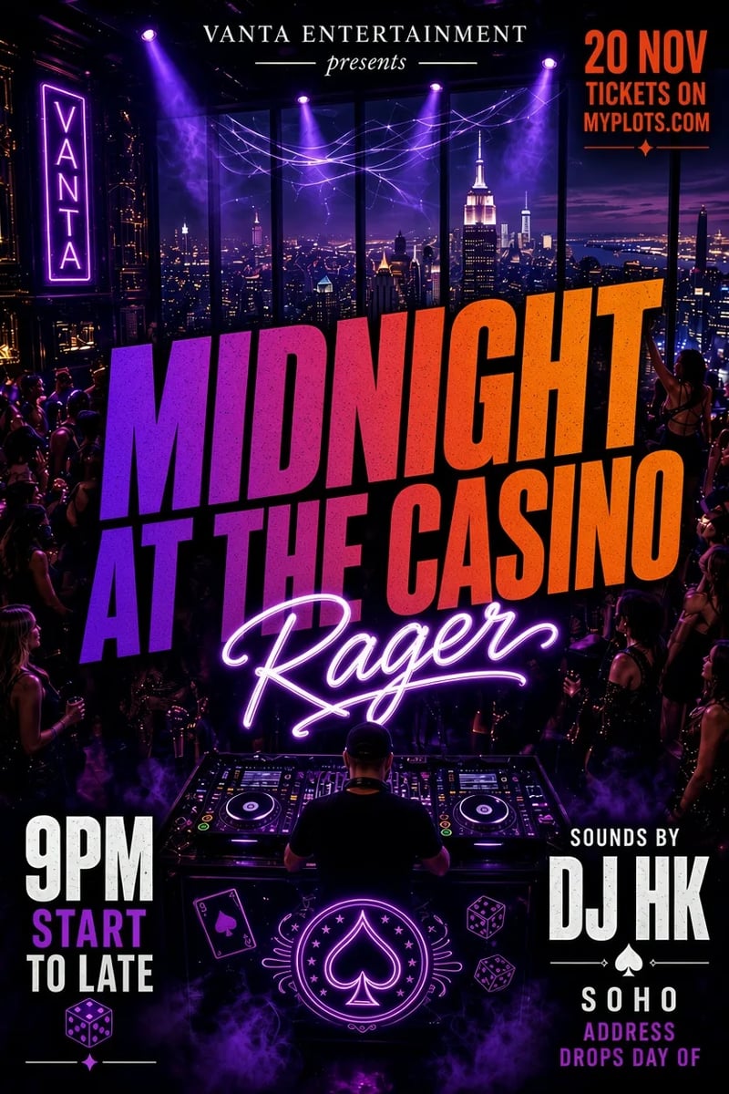 Midnight At The Casino Flyer