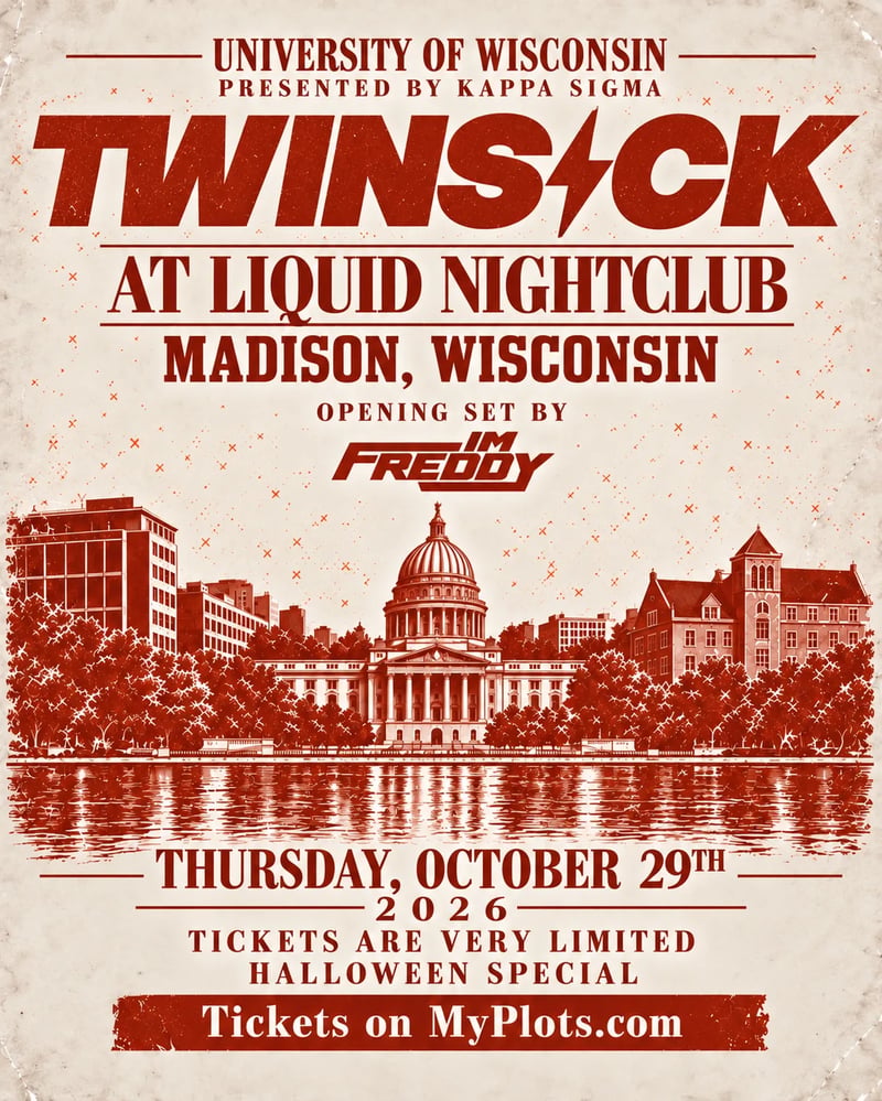 Twinsick live at Wisconsin University | 18+ Flyer