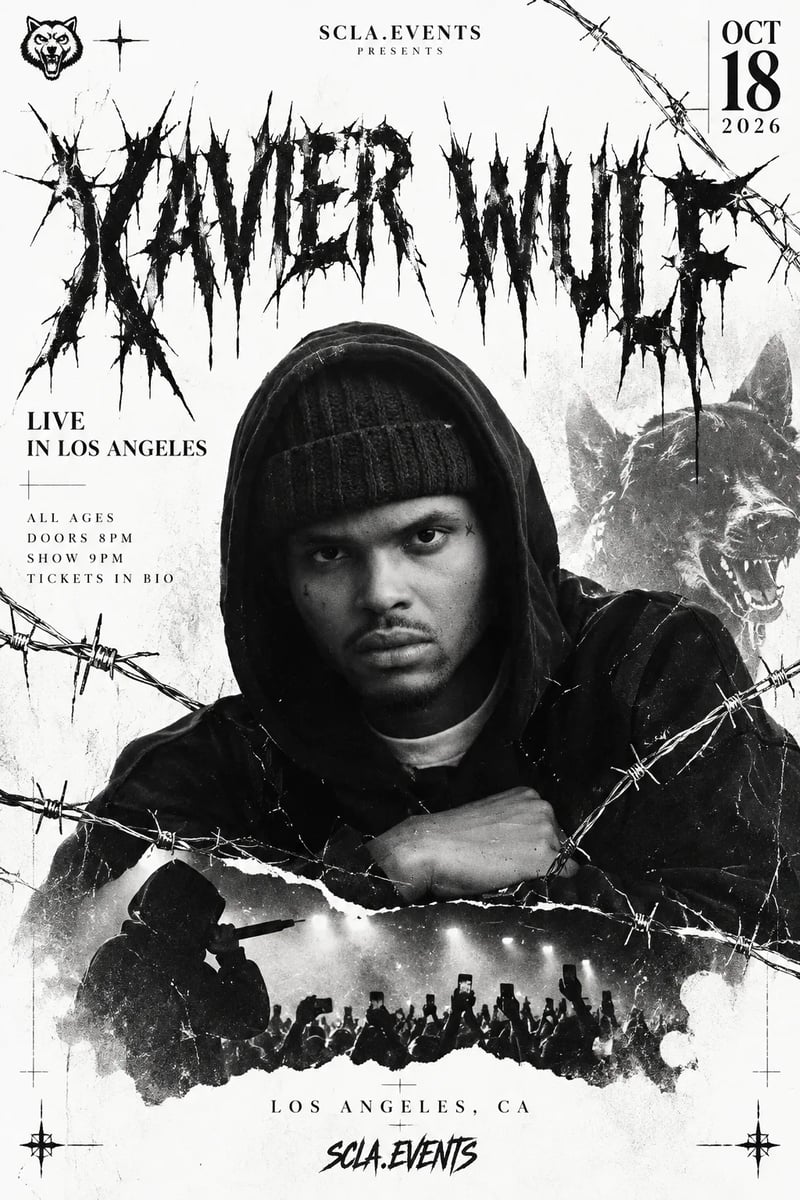 🐺🖤 XAVIER WULF — LIVE IN VENTURA 🖤🐺 Flyer