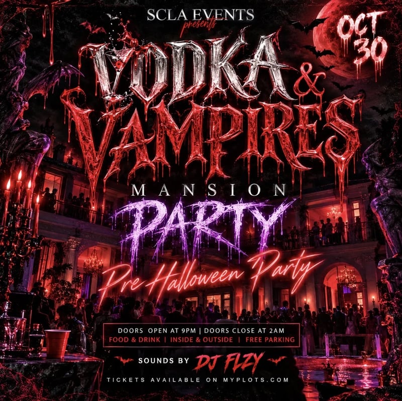 🧛🏻VODKA & VAMPIRES - PRE HALLOWEEN MANSION PARTY🧛🏻 Flyer