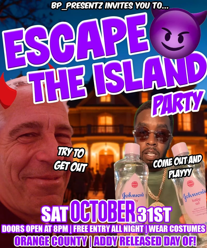 ESCAPE THE ISLAND PARTY 😈 Flyer
