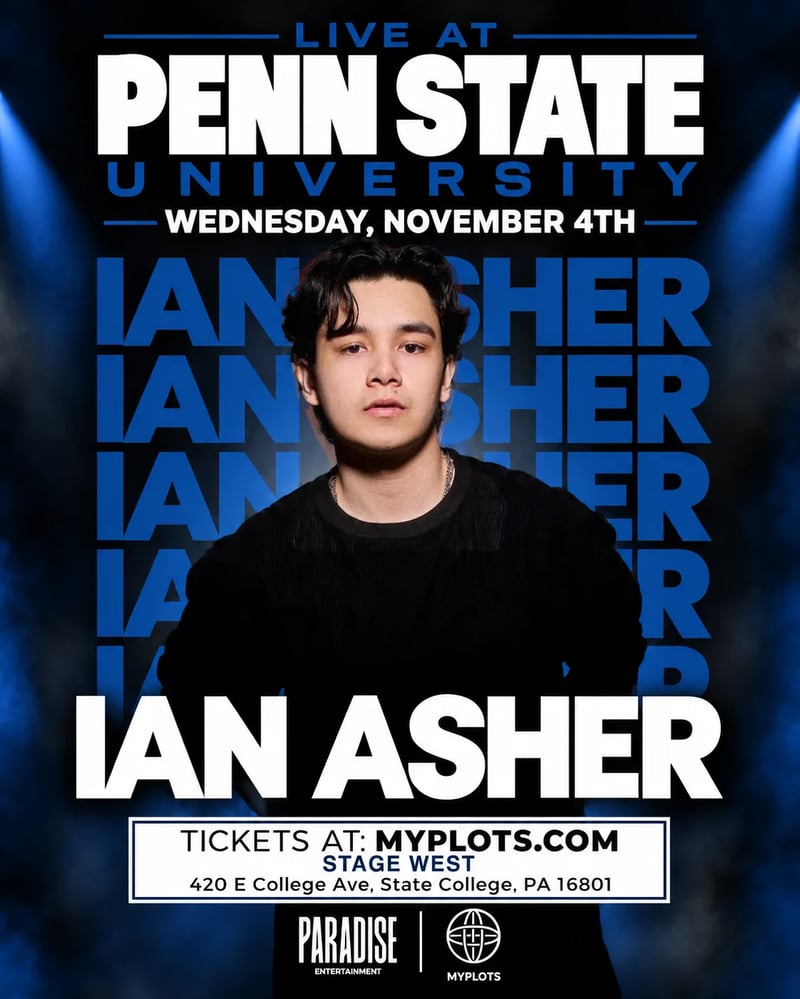 Ian Asher Live at Penn State University Flyer