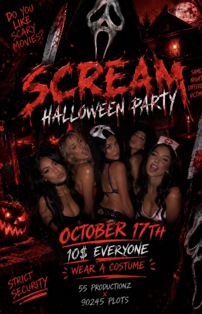 Scream Halloween Party Flyer