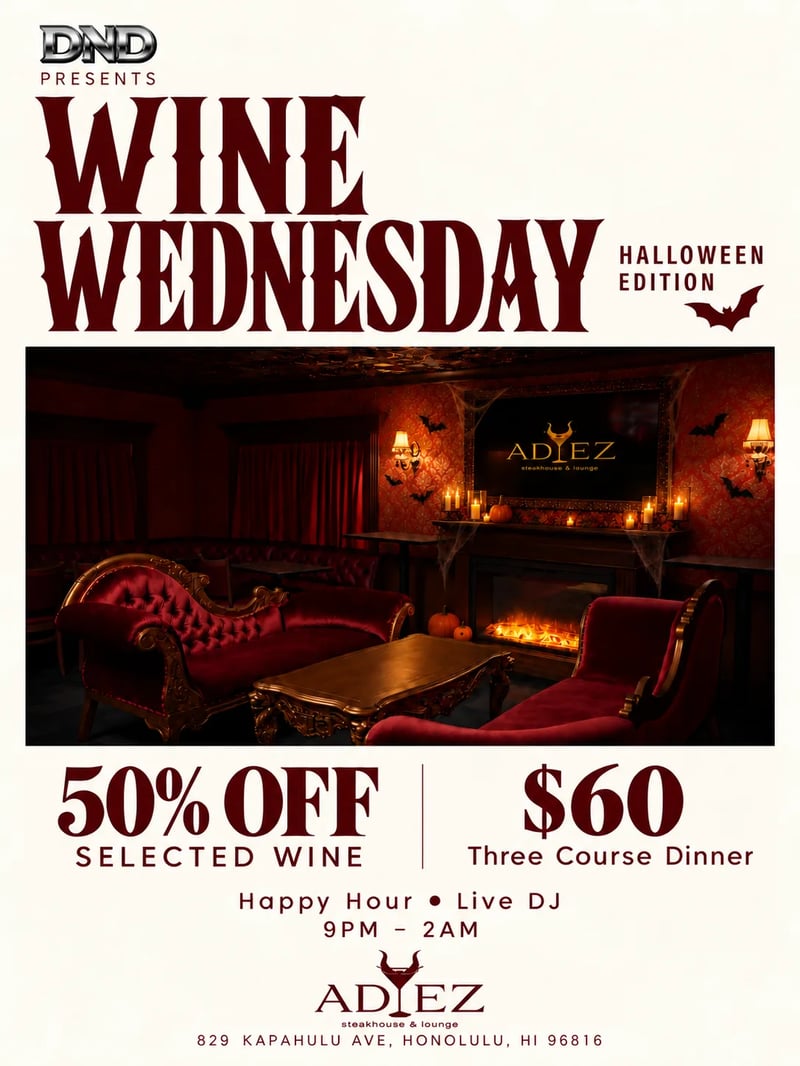 🍷WINE WEDNESDAY🍷 🎃Halloween Wednesday🎃 Flyer