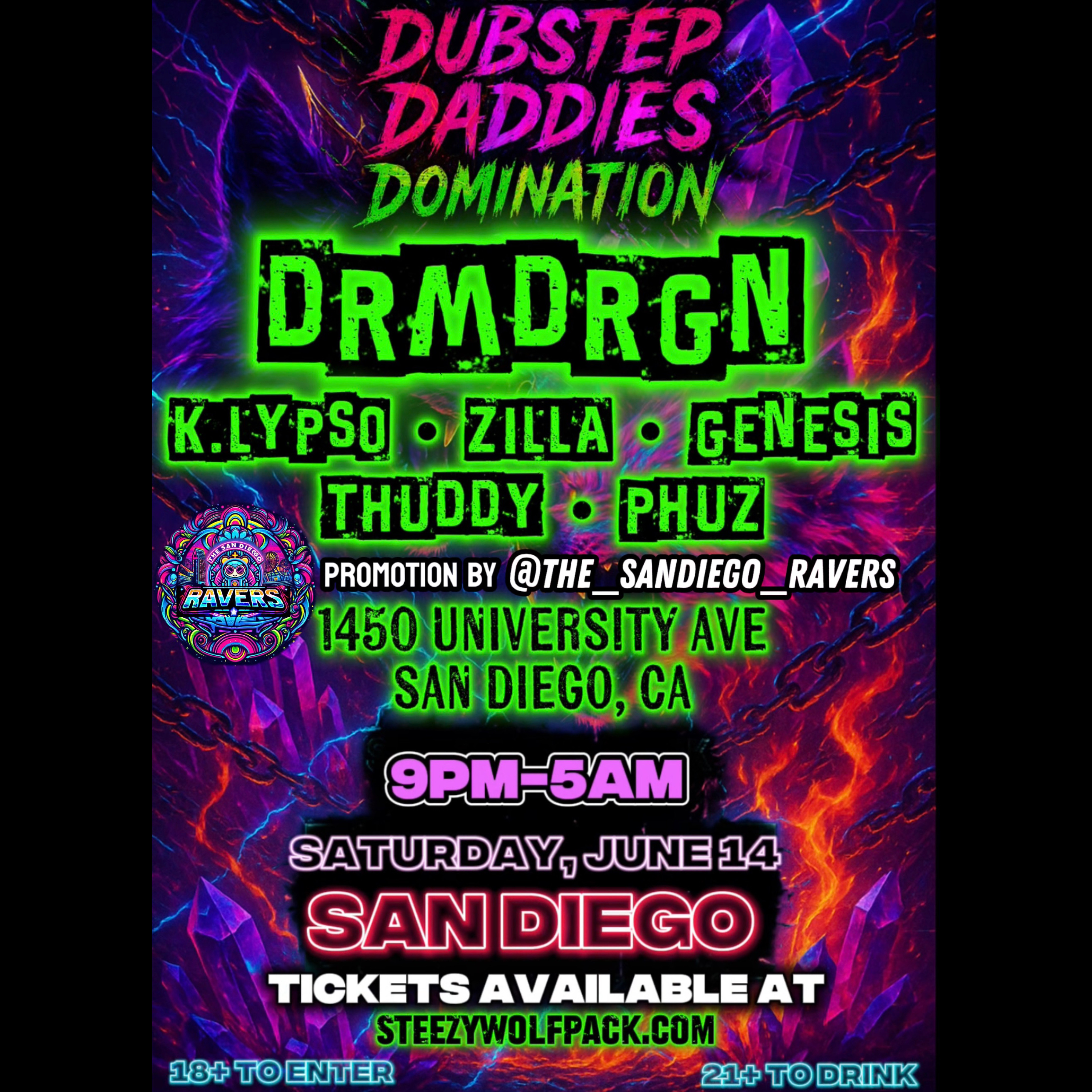Dubstep Daddies Domination San Diego Flyer