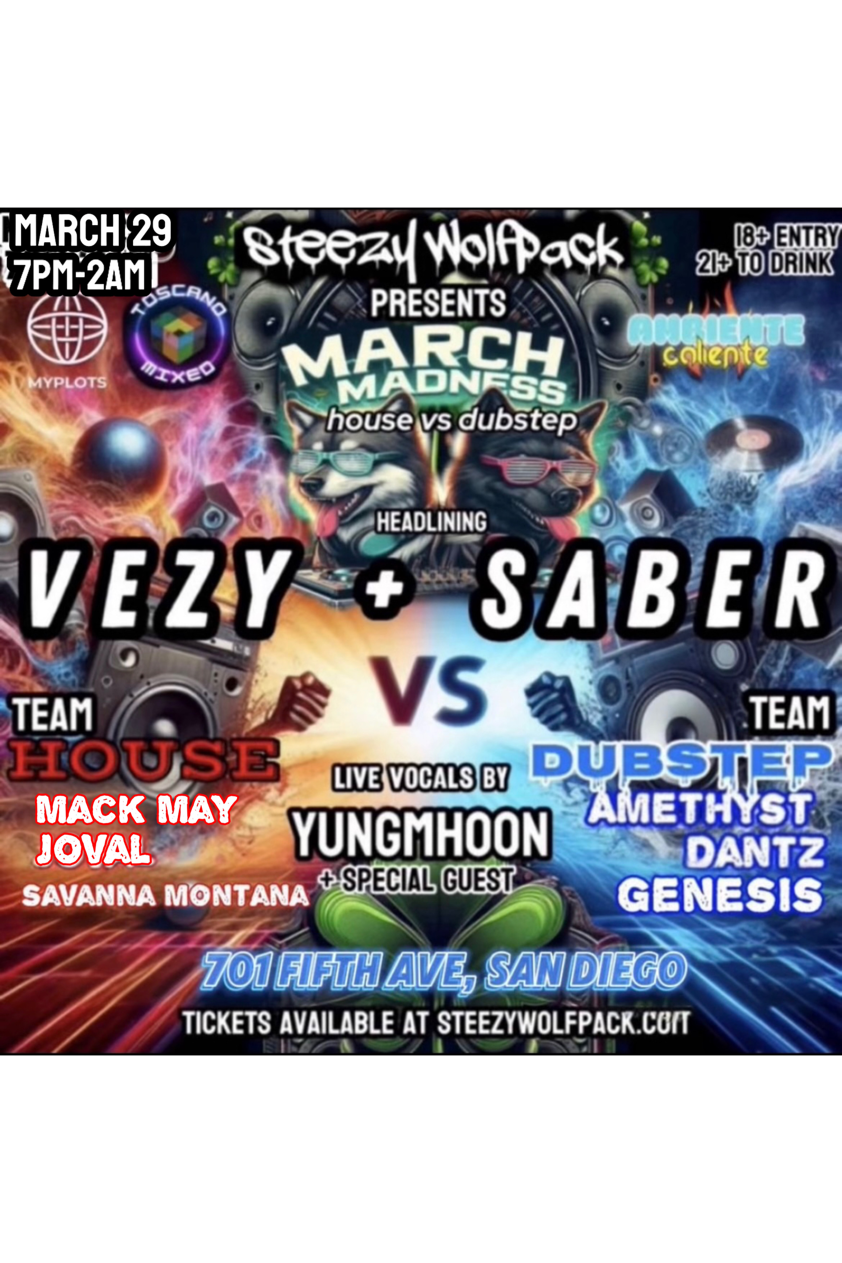 Steezy Wolfpack’s March Madness House vs Dubstep Flyer