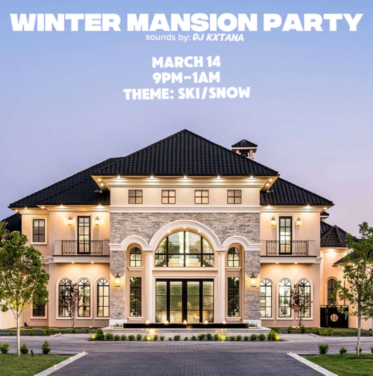 Winter Mansion Party Flyer