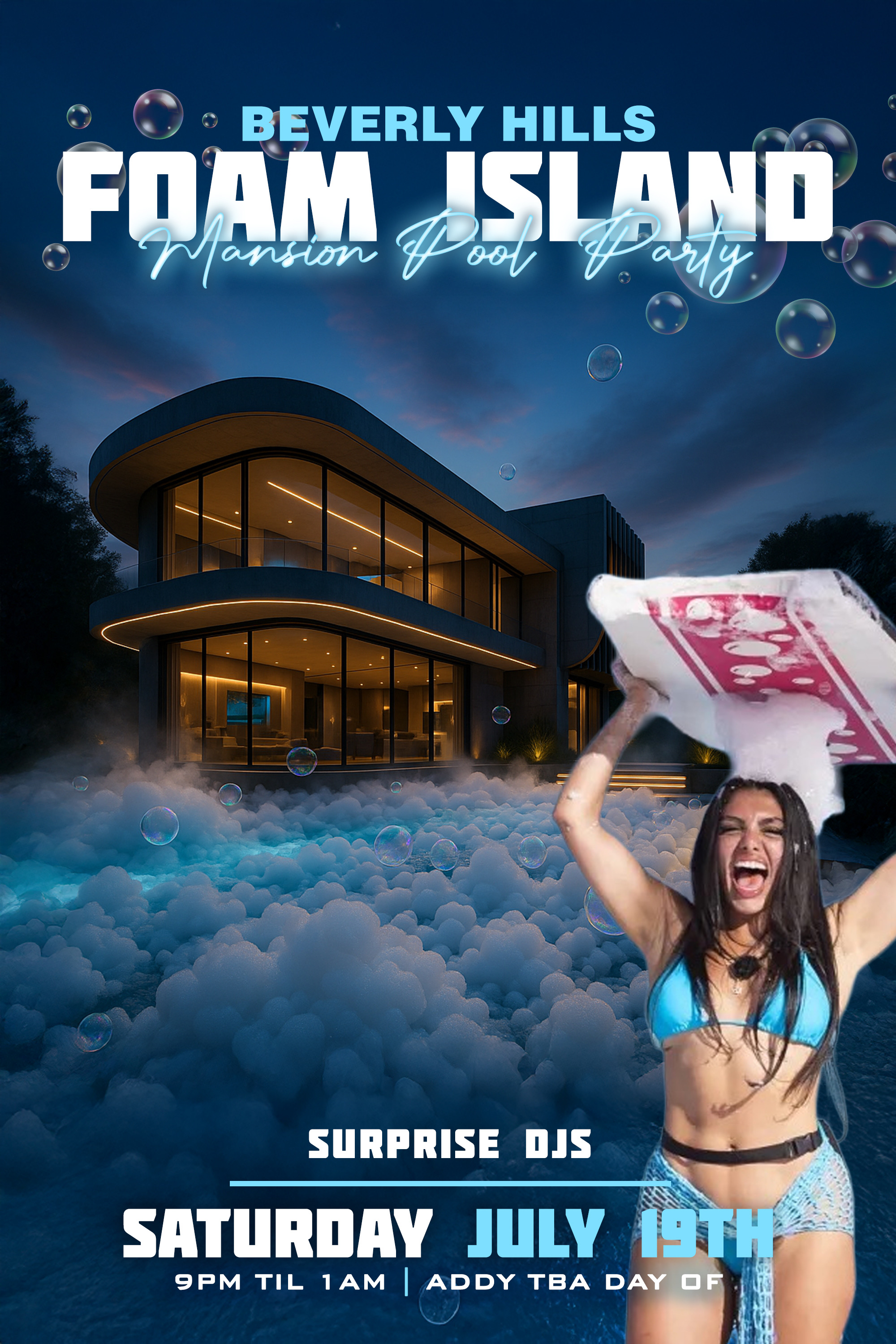 FOAM ISLAND BEVERLY MANSION PARTY