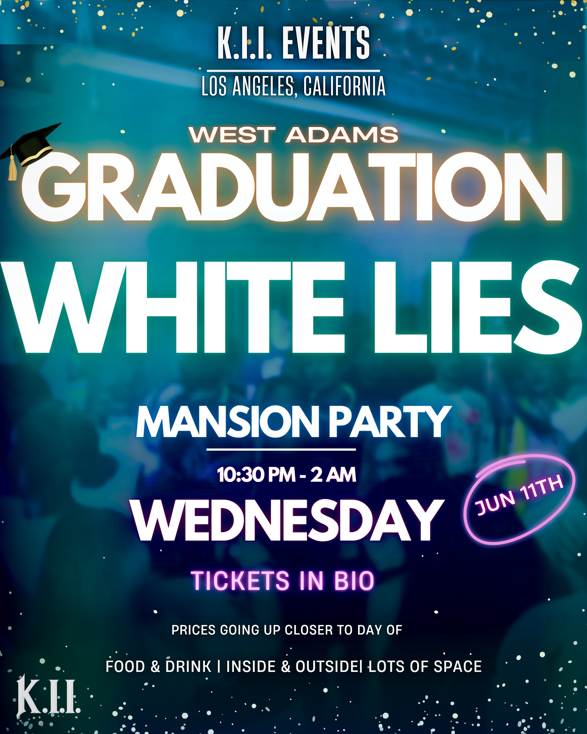 White Lies Mansion Party Flyer