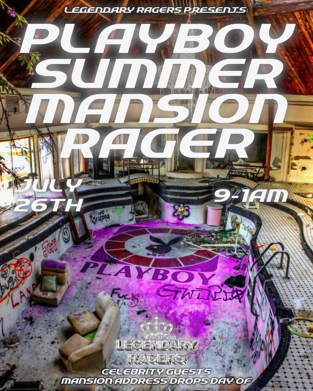 PLAYBOY SUMMER MANSION RAGER Flyer